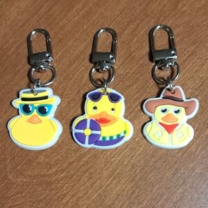 Yellow Duck Keychain Set Keychsins 3/ BUNDLE ONLY